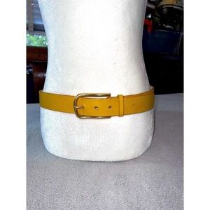 COLDWATER CREEK Women's Wide Gold Buckle Vivid Leather Belt Burnt Gold